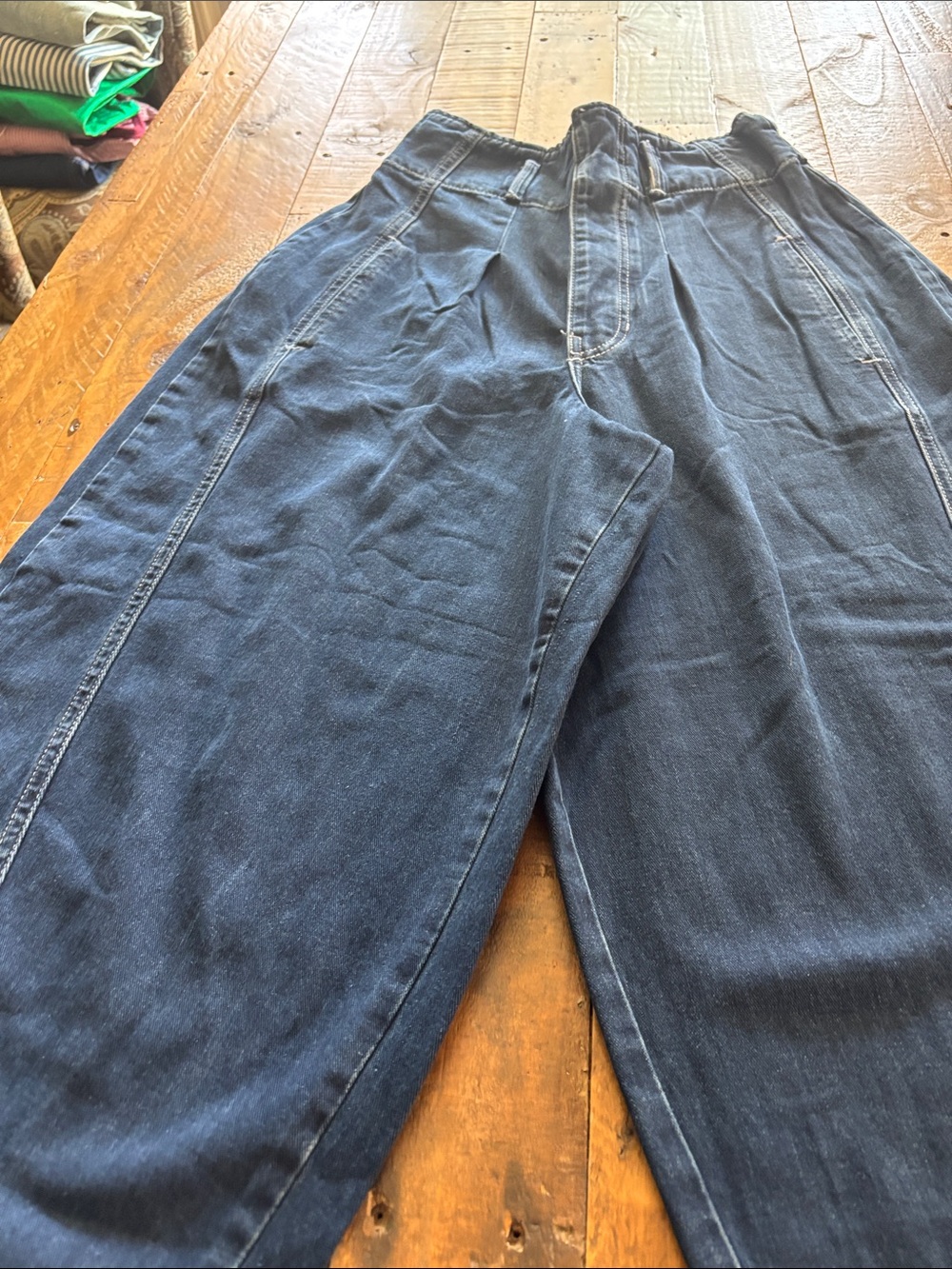 We The Free Dark Blue Relaxed Fit Barrel Jeans